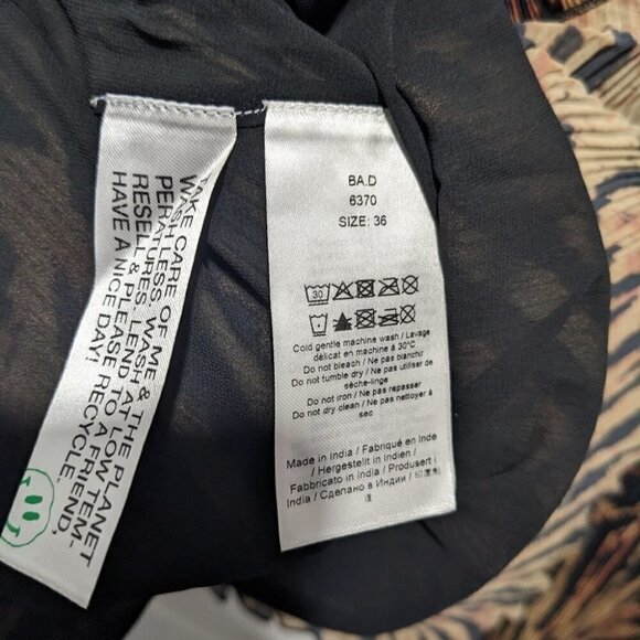 NWT Ganni | Pleated Georgette Blouse In Tiger's Eye - Picture 6 of 16